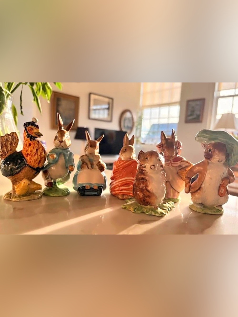 Group of seven Beatrix Potter Figurine Ceramic Figurines